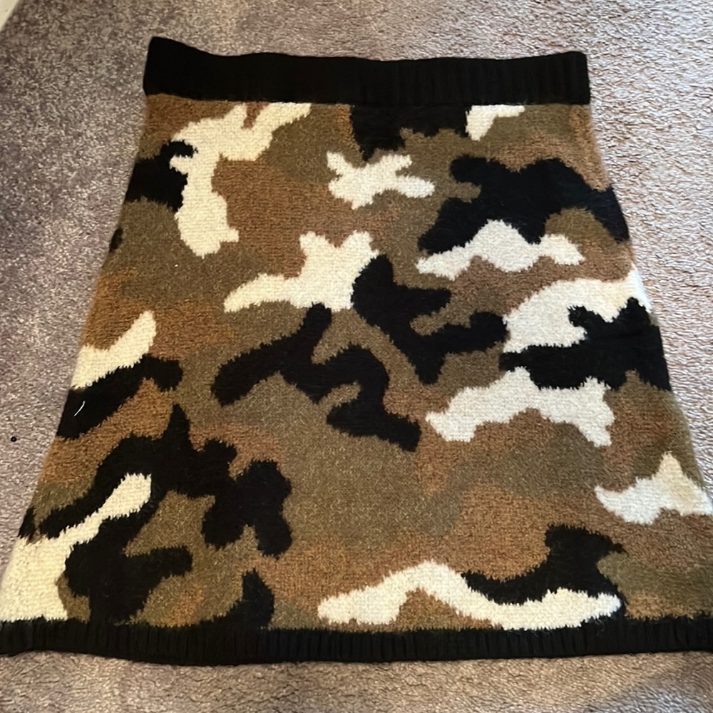 Zara Camouflage Mini Skirt - Black, Brown, Cream